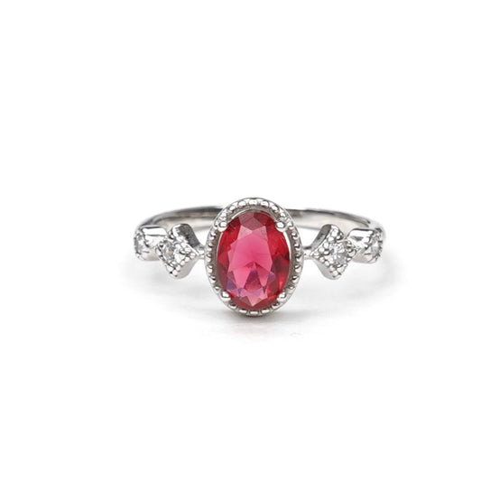 Bague en argent 925 avec pierre rubis rose – Design élégant